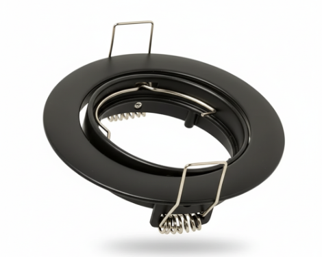 Zwarte moderne, kantelbare inbouwspot in mat zwart