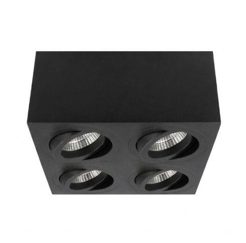 zwart Yphix opbouwspot 4 delig vierkant Yphix zwart opbouwspot vierkant 4-delig carre